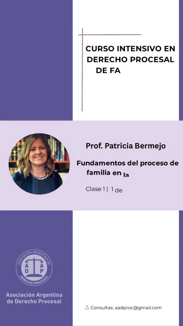 Hoy 18 hs comienza el Curso Intensivo de Derecho Procesal de Familia con la…