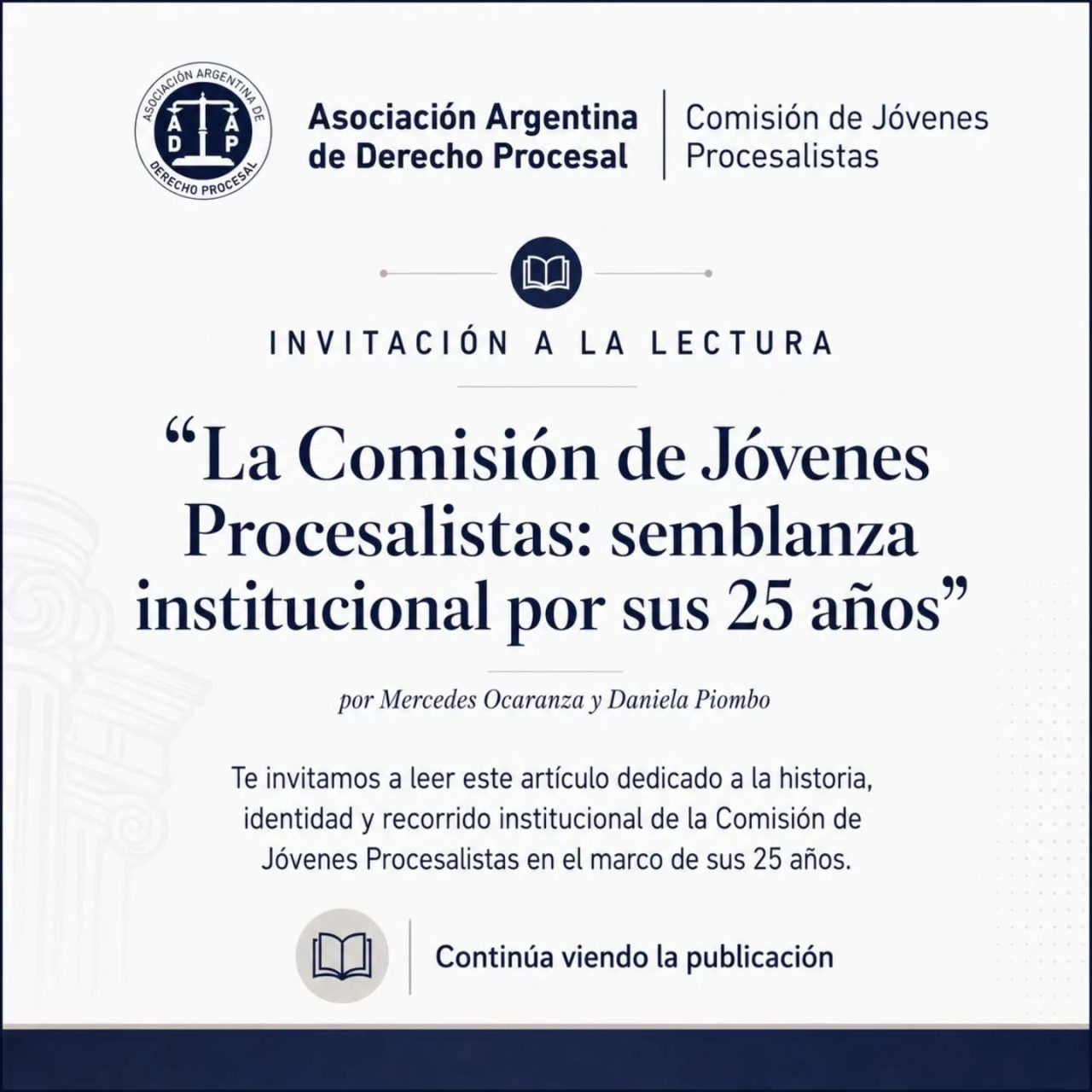 Los invitamos a leer el artículo “La Comisión de Jóvenes Procesalistas…