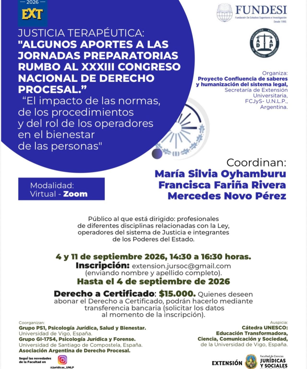 JUSTICIA TERAPÉUTICA | JORNADAS PREPARATORIAS