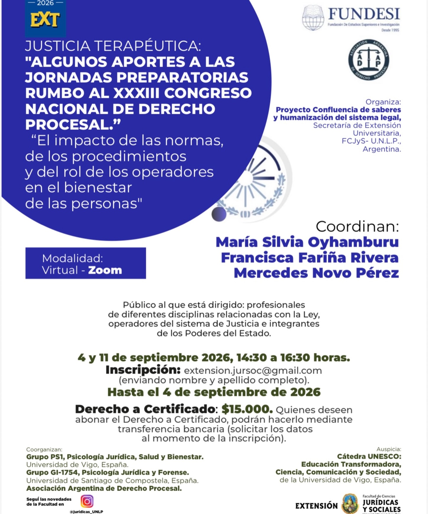 JUSTICIA TERAPÉUTICA | JORNADAS PREPARATORIAS
